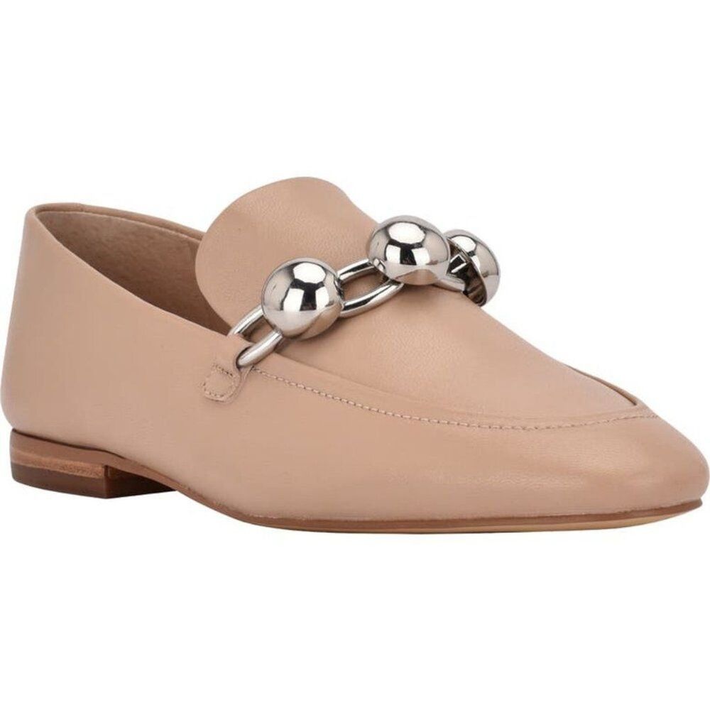 Marc Fisher LTD Women's Loafer Smooth Leather Flat Shoes Tan